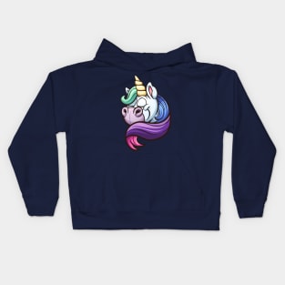 Unicorn with rainbow mane Kids Hoodie